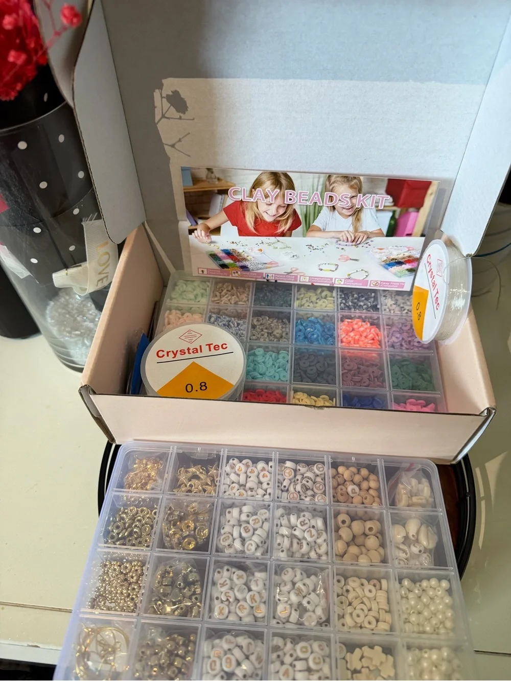 Clay Beads Jewelry Craft Kit — Pastel Multicolor Beads